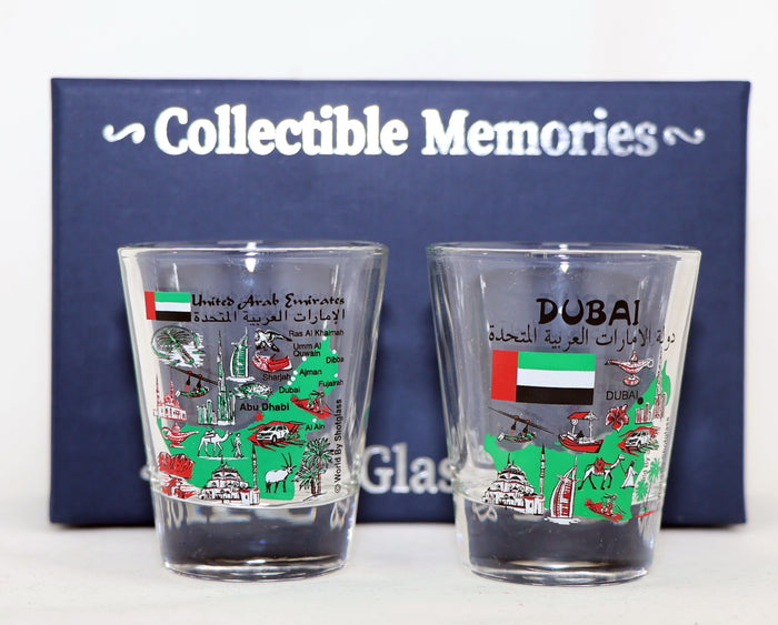 United Arab Emirates Dubai Souvenir Boxed Shot Glass Set (Set of 2)
