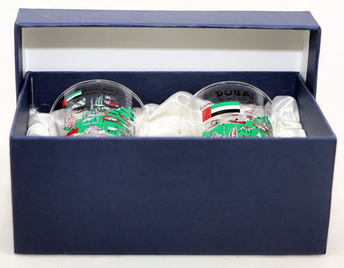 United Arab Emirates Dubai Souvenir Boxed Shot Glass Set (Set of 2)