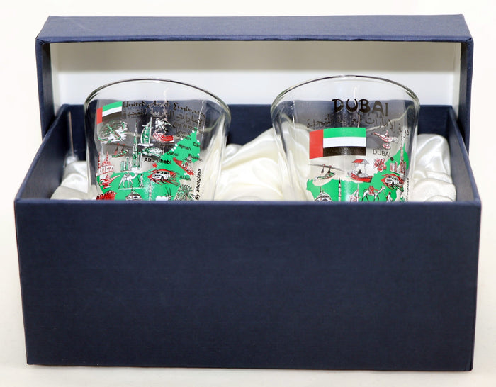 United Arab Emirates Dubai Souvenir Boxed Shot Glass Set (Set of 2)