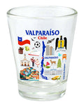 Valparaiso Chile Map and Attractions Collage Shot Glass