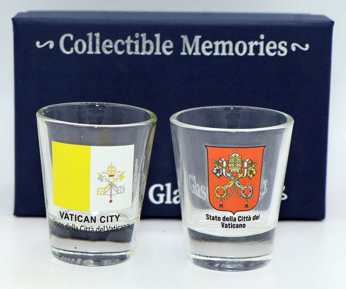 Vatican City Souvenir Boxed Shot Glass Set (Set of 2)