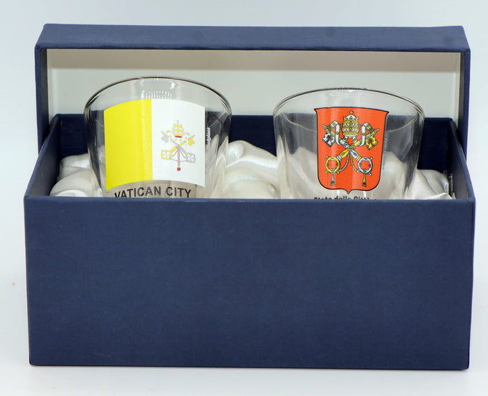 Vatican City Souvenir Boxed Shot Glass Set (Set of 2)