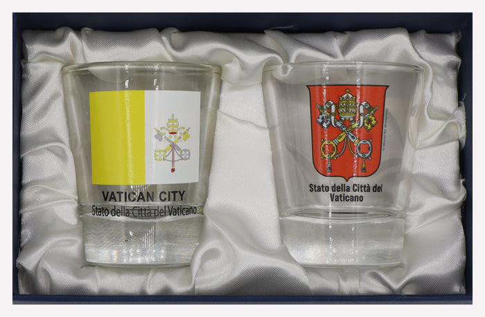 Vatican City Souvenir Boxed Shot Glass Set (Set of 2)