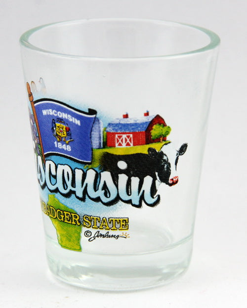 Wisconsin Badger State Elements Shot Glass